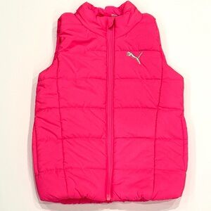 Puma Hot Pink Fuchsia Girls Puffer Vest XS (5-6)